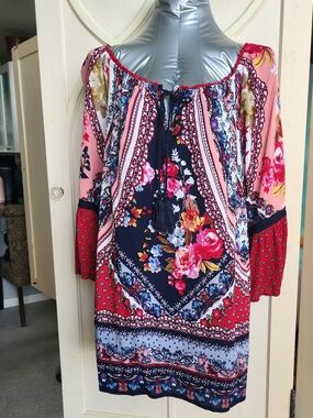 Bila Multicolor Floral Paisley Boho Top